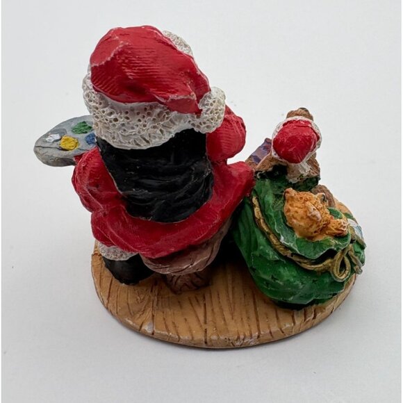 Santa Claus Painting Christmas Figurine Opening House Artist Holiday Scene - Picture 3 of 9